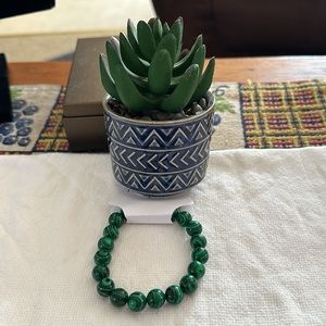 Beautiful Hand Crafted Malacite Stretch Bracelet